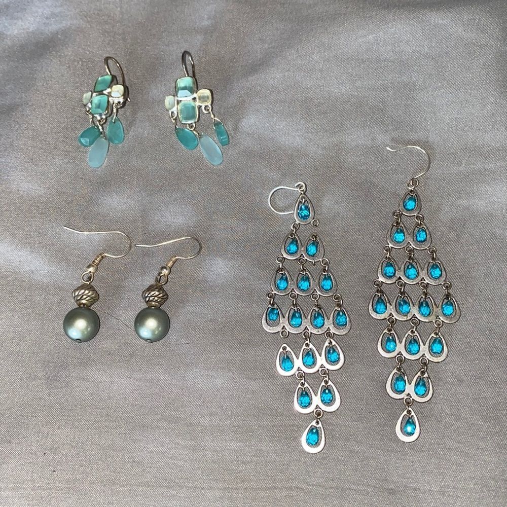 Gorgeous turquoise 3 pairs earrings